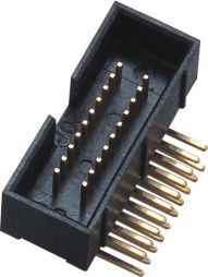 برنجی طلا فلش 90 درجه DIP جعبه سربرگ اتصال 1.27 * 2.54mm 2 * 10P PA9T 30٪ GF UL94V-0