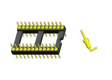 2.54mm IC Socket Connector 20P Round Pin Header صفحه PCB H = 3.0 سیاه ROHS