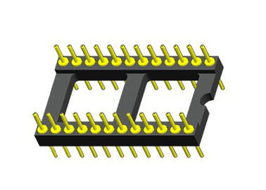 2.54mm IC Socket Connector 20P Round Pin Header صفحه PCB H = 3.0 سیاه ROHS